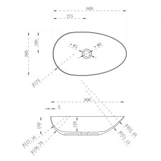 Раковина ABBER Stein AS2615 60см белый матовый